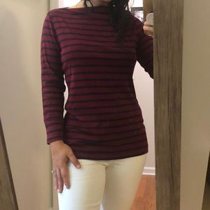 Old Navy Boatneck Top - Navy and Dark Red